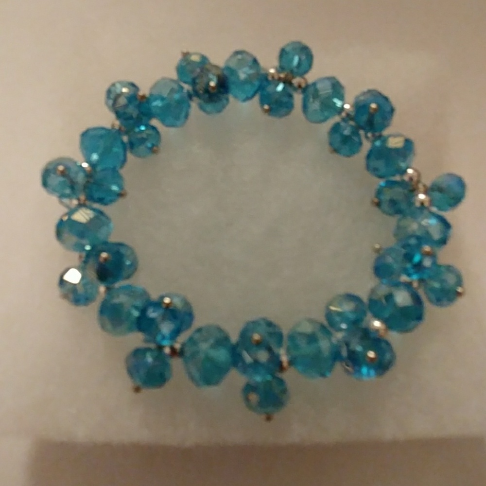 Aqua Metallic Crystal Bracelet - Picture 3 of 8